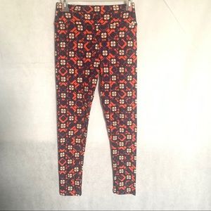 LuLaRoe Floral Print Leggings One Size.